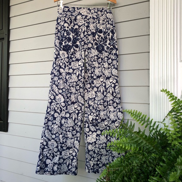 Ulla Johnson Jeans High Waist Floral Blue White Greer US 2 - Picture 8 of 12
